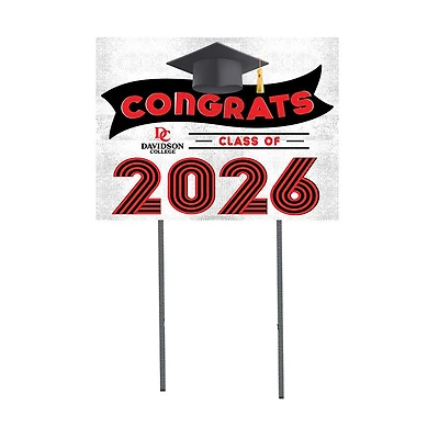 Davidson Wildcats 18" x 24" 2026 Grad Yard Sign with Stakes