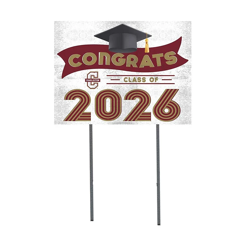 Charleston Cougars 18" x 24" 2026 Grad Yard Sign with Stakes