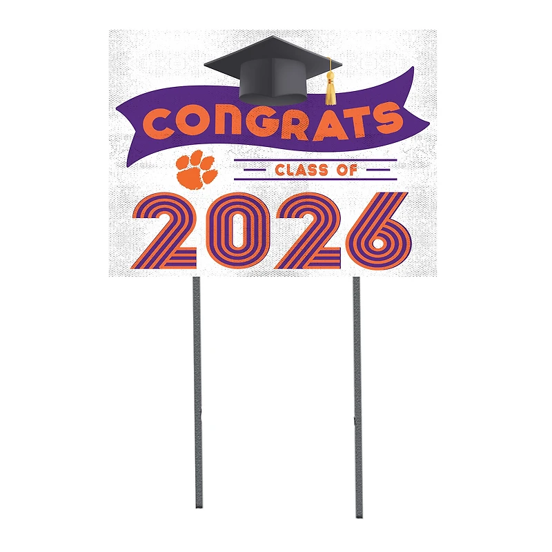 Clemson Tigers 18" x 24" 2026 Grad Yard Sign with Stakes