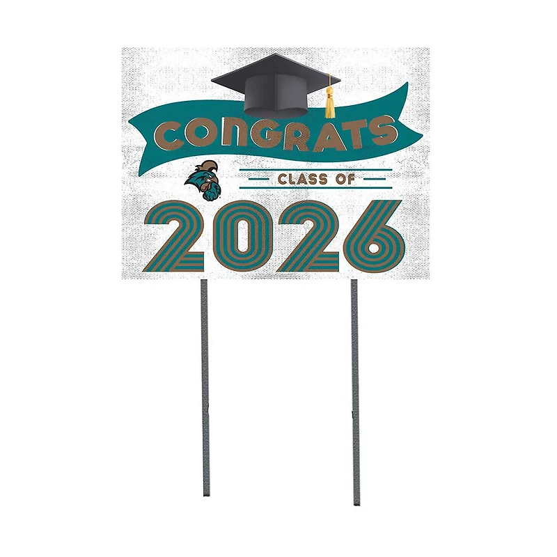 Coastal Carolina Chanticleers 18" x 24" 2026 Grad Yard Sign with Stakes