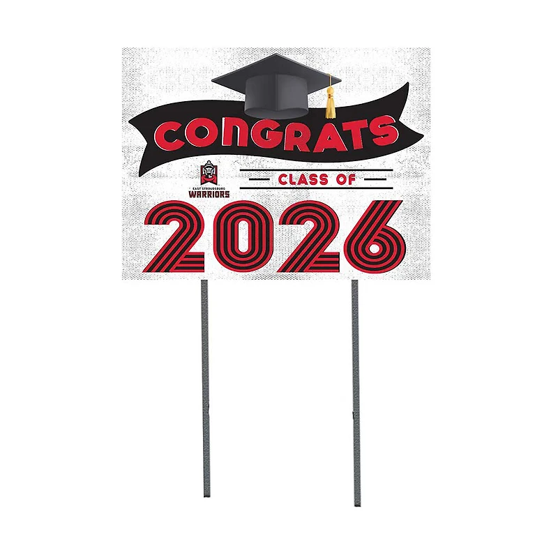 East Stroudsburg Warriors 18" x 24" 2026 Grad Yard Sign with Stakes