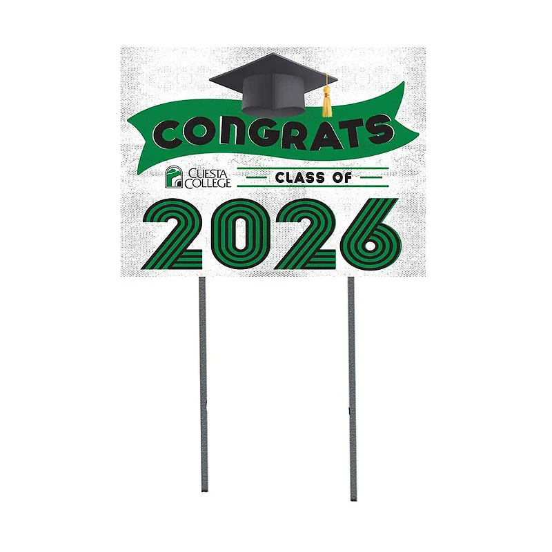 Cuesta College Cougars 18" x 24" 2026 Grad Yard Sign with Stakes