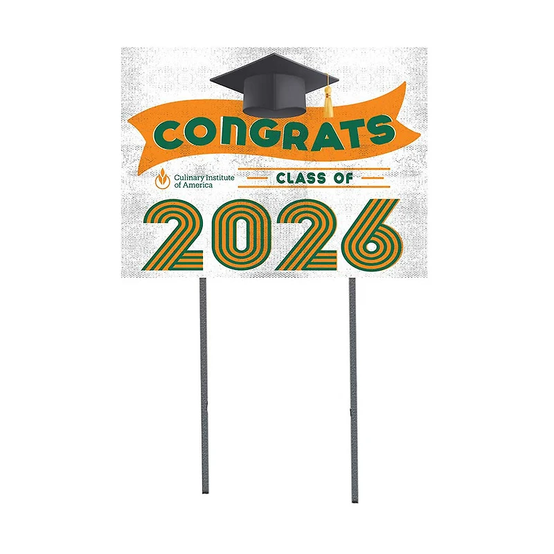 Culinary Institute of America Steels 18" x 24" 2026 Grad Yard Sign with Stakes