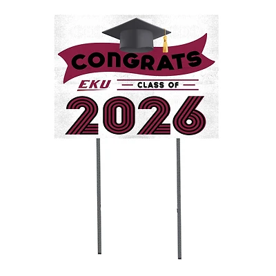 Eastern Kentucky Colonels 18" x 24" 2026 Grad Yard Sign with Stakes