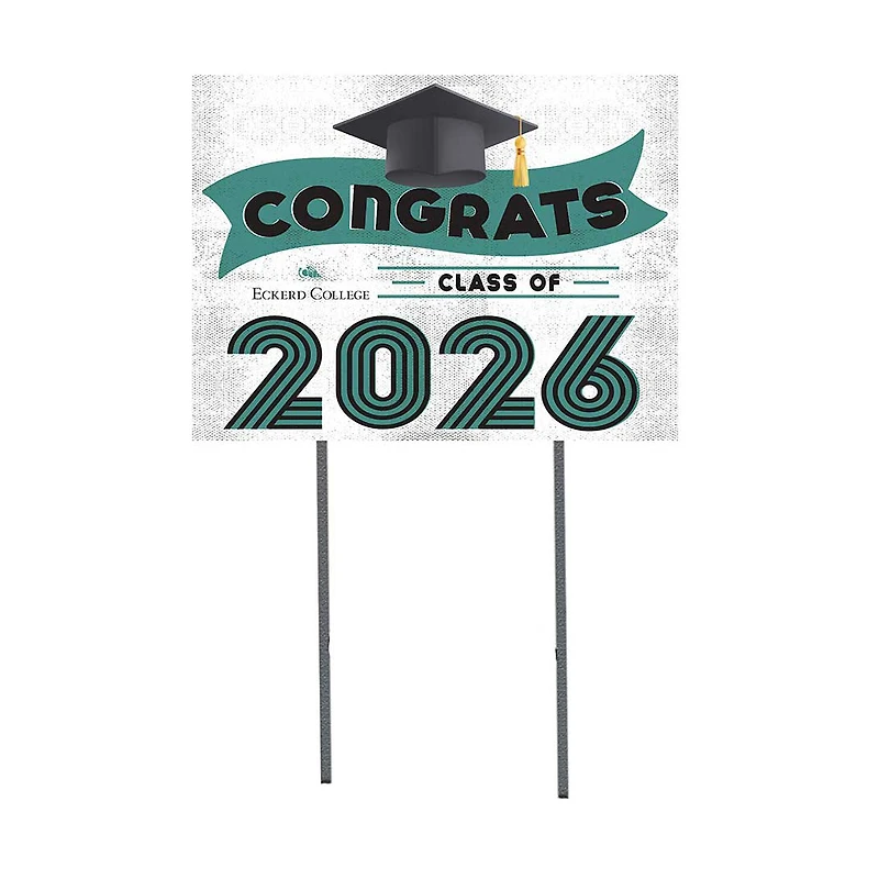 Eckerd Tritons 18" x 24" 2026 Grad Yard Sign with Stakes