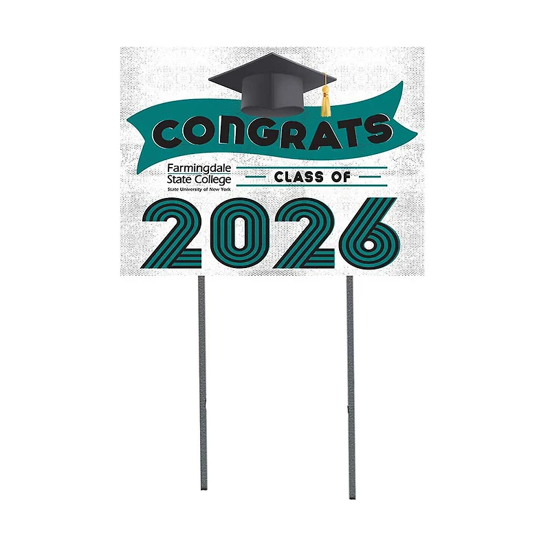 SUNY Farmingdale State Rams 18" x 24" 2026 Grad Yard Sign with Stakes