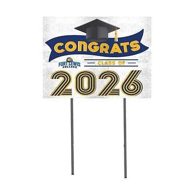 Fort Lewis College Skyhawks 18" x 24" 2026 Grad Yard Sign with Stakes