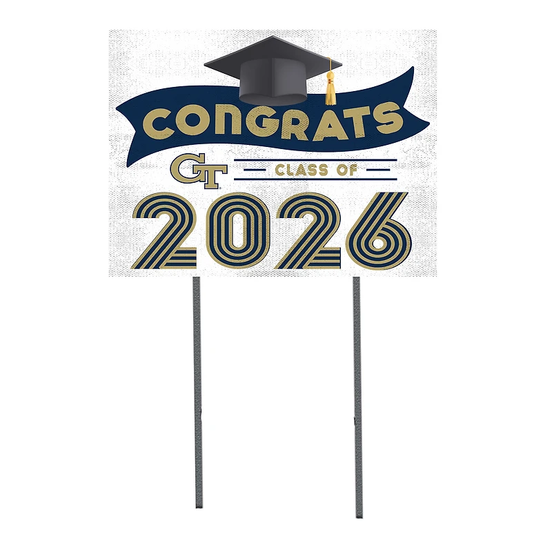Georgia Tech Yellow Jackets 18" x 24" 2026 Grad Yard Sign with Stakes