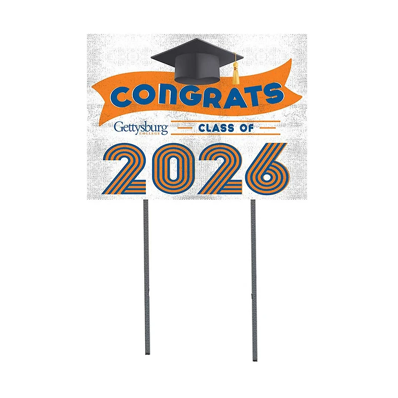 Gettysburg Bullets 18" x 24" 2026 Grad Yard Sign with Stakes