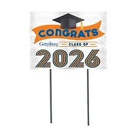 Gettysburg Bullets 18" x 24" 2026 Grad Yard Sign with Stakes