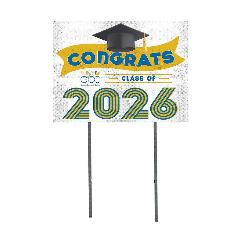 SUNY Genesee Community College 18" x 24" 2026 Grad Yard Sign with Stakes