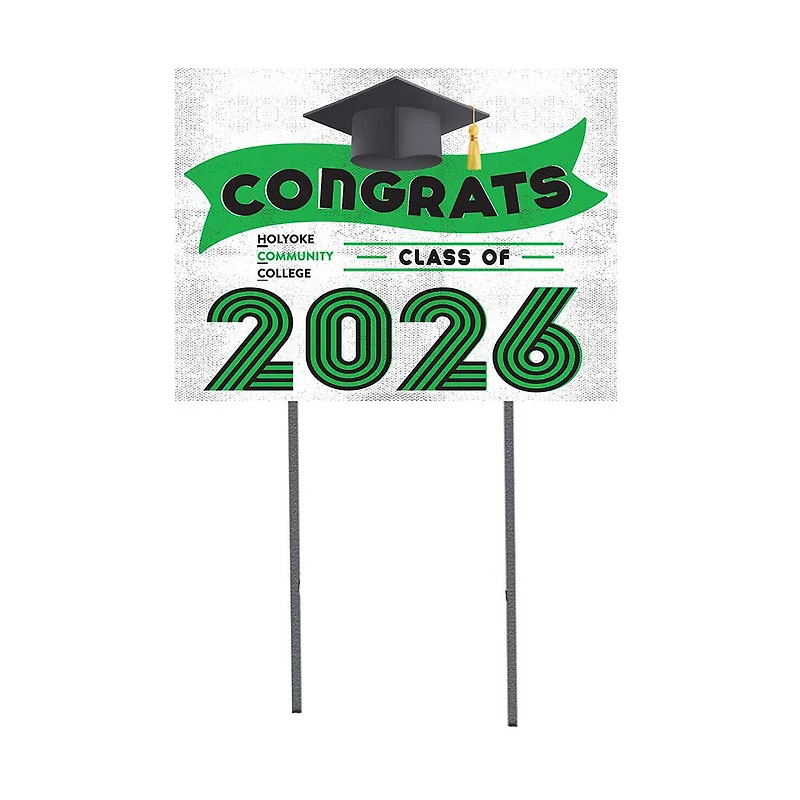 Holyoke Community College 18" x 24" 2026 Grad Yard Sign with Stakes