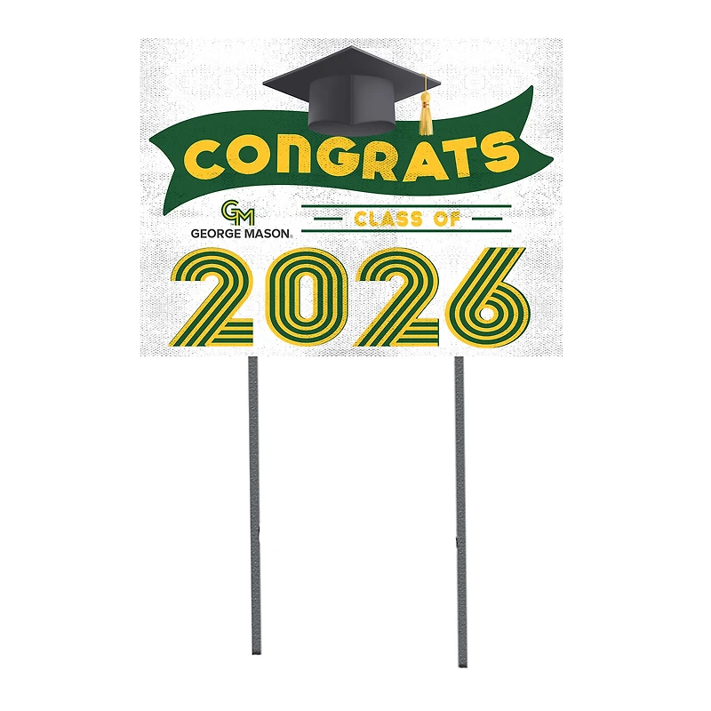 George Mason Patriots 18" x 24" 2026 Grad Yard Sign with Stakes