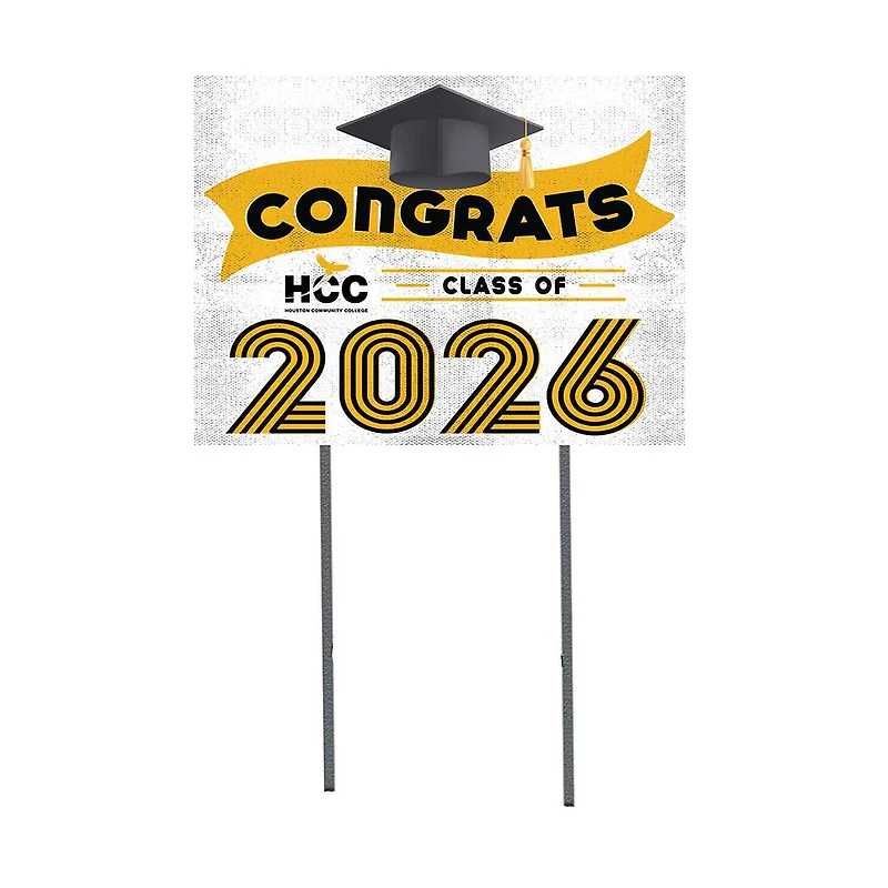 Houston Community College 18" x 24" 2026 Grad Yard Sign with Stakes