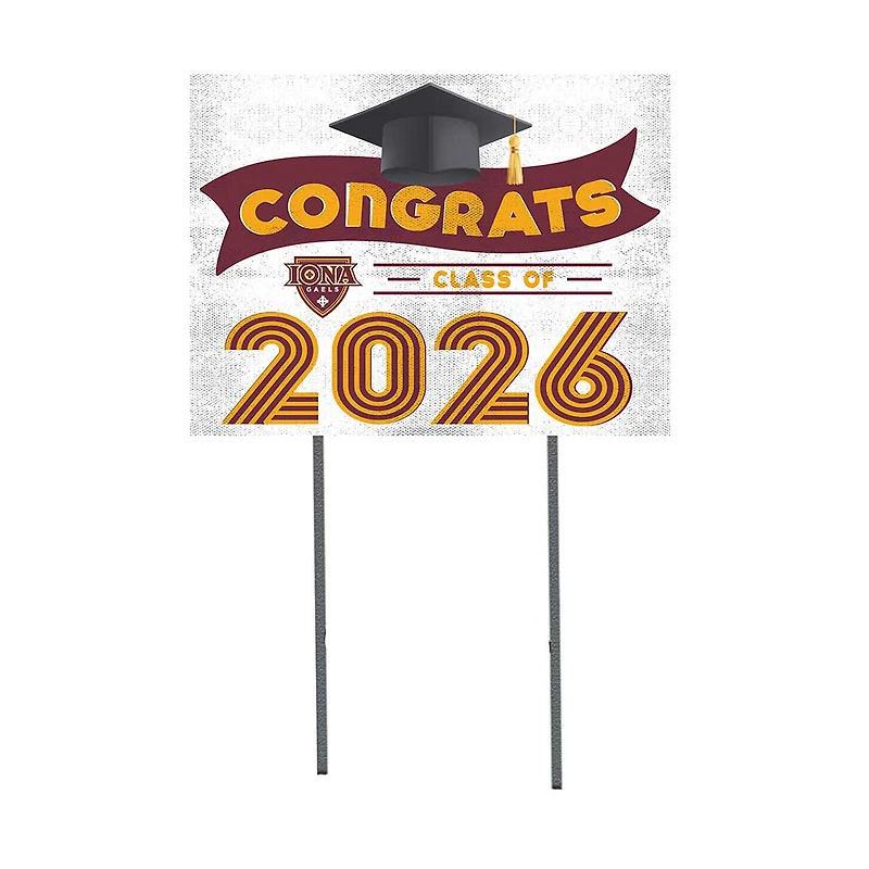 Iona University Gaels 18" x 24" 2026 Grad Yard Sign with Stakes