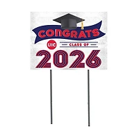 UIC Flames 18" x 24" 2026 Grad Yard Sign with Stakes