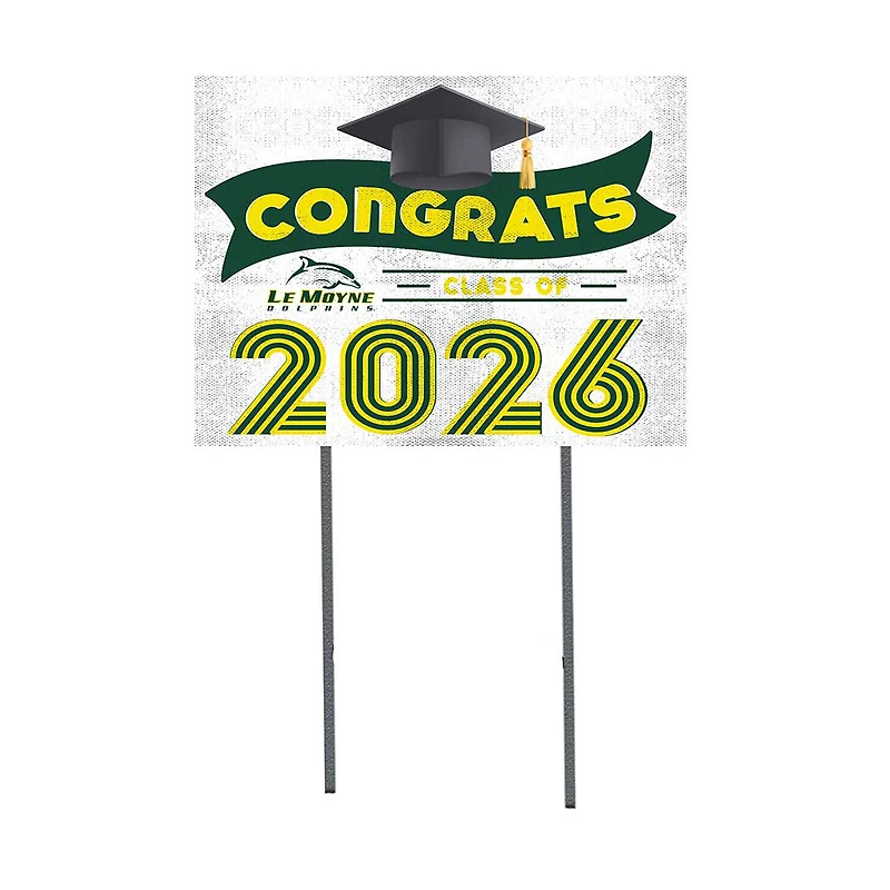 Le Moyne Dolphins 18" x 24" 2026 Grad Yard Sign with Stakes