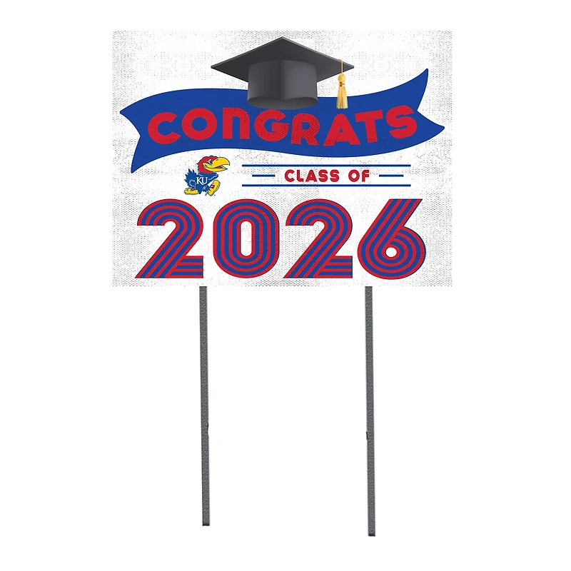 Kansas Jayhawks 18" x 24" 2026 Grad Yard Sign with Stakes