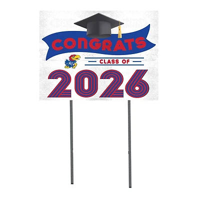 Kansas Jayhawks 18" x 24" 2026 Grad Yard Sign with Stakes