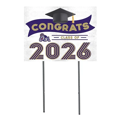 James Madison Dukes 18" x 24" 2026 Grad Yard Sign with Stakes