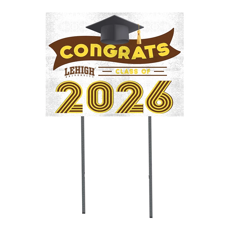 Lehigh Mountain Hawks 18" x 24" 2026 Grad Yard Sign with Stakes