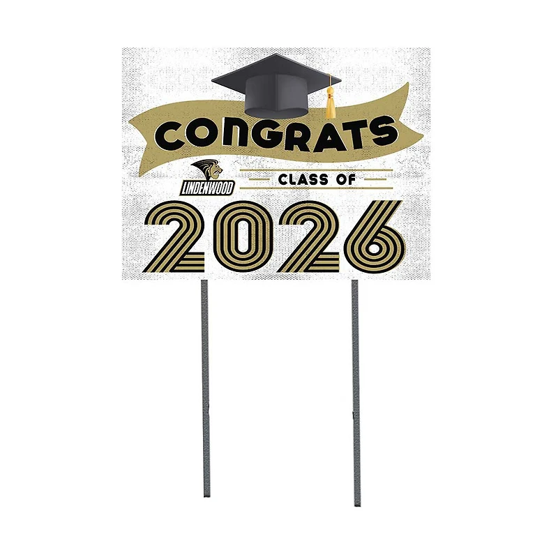 Lindenwood Lions 18" x 24" 2026 Grad Yard Sign with Stakes