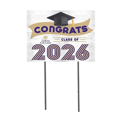 Loras College Duhawks 18" x 24" 2026 Grad Yard Sign with Stakes