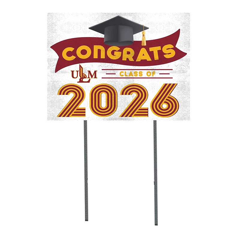 ULM Warhawks 18" x 24" 2026 Grad Yard Sign with Stakes