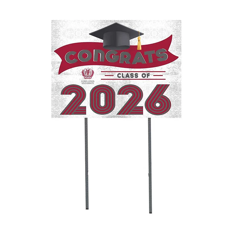 LLU Lions 18" x 24" 2026 Grad Yard Sign with Stakes