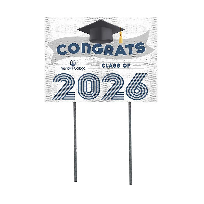 Marietta College Pioneers 18" x 24" 2026 Grad Yard Sign with Stakes