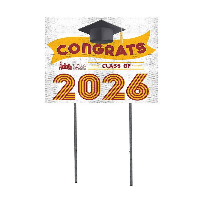 Loyola New Orleans Wolf Pack 18" x 24" 2026 Grad Yard Sign with Stakes