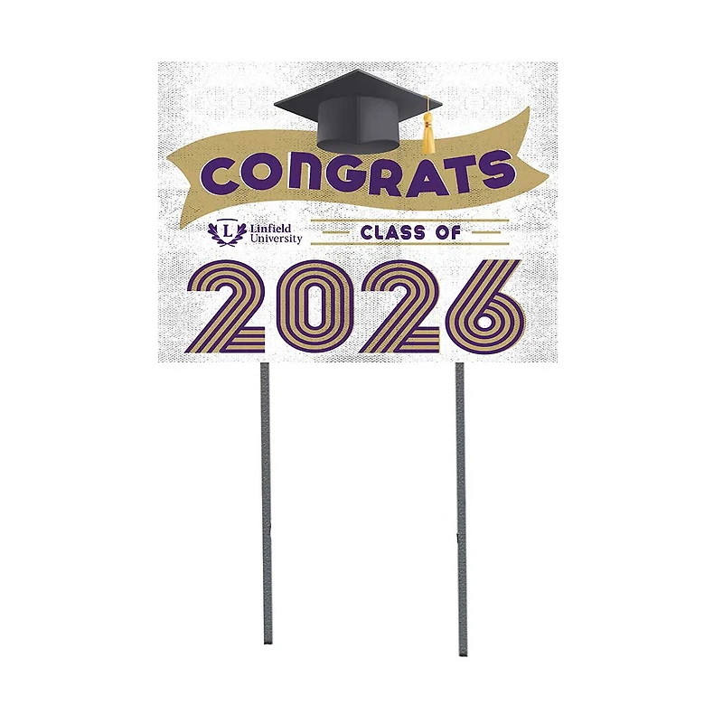Linfield Wildcats 18" x 24" 2026 Grad Yard Sign with Stakes