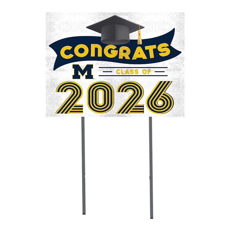 Michigan Wolverines 18" x 24" 2026 Grad Yard Sign with Stakes