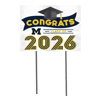 Michigan Wolverines 18" x 24" 2026 Grad Yard Sign with Stakes