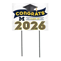 Michigan Wolverines 18" x 24" 2026 Grad Yard Sign with Stakes