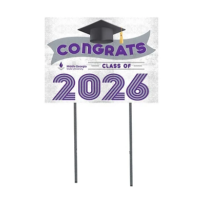 Middle Georgia State Knights 18" x 24" 2026 Grad Yard Sign with Stakes
