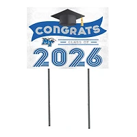 MTSU Blue Raiders 18" x 24" 2026 Grad Yard Sign with Stakes
