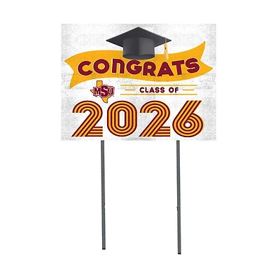 Midwestern State Mustangs 18" x 24" 2026 Grad Yard Sign with Stakes
