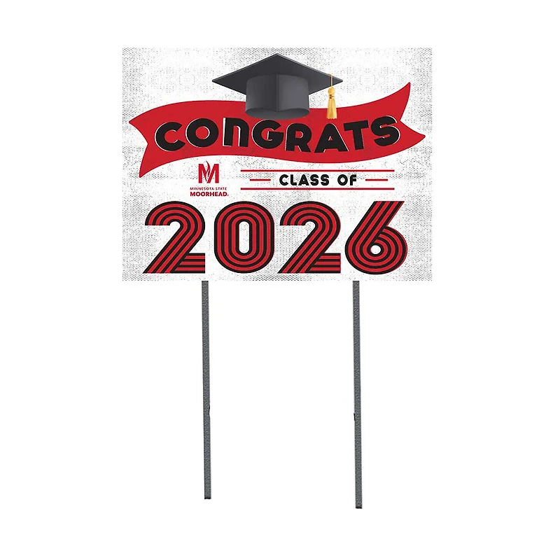 Minnesota State Moorhead Dragons 18" x 24" 2026 Grad Yard Sign with Stakes