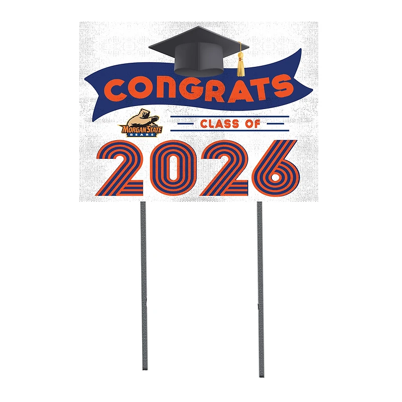 Morgan State Bears 18" x 24" 2026 Grad Yard Sign with Stakes