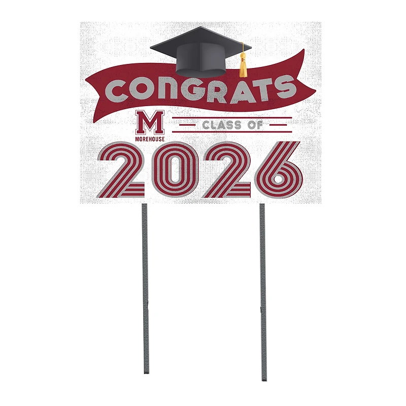 Morehouse Maroon Tigers 18" x 24" 2026 Grad Yard Sign with Stakes