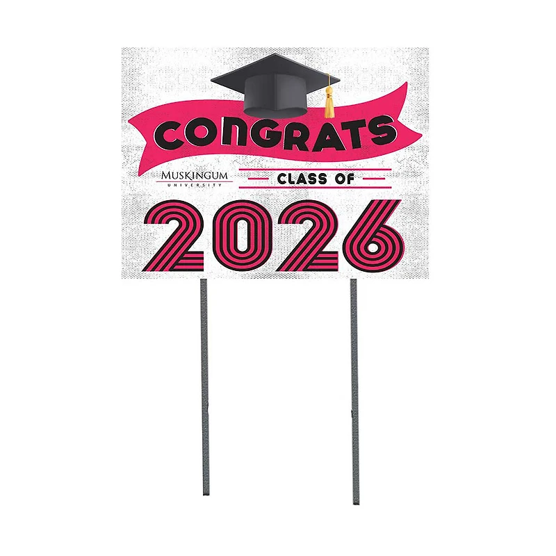 Muskingum Muskies 18" x 24" 2026 Grad Yard Sign with Stakes