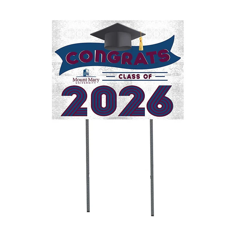 Mount Mary Blue Angels 18" x 24" 2026 Grad Yard Sign with Stakes