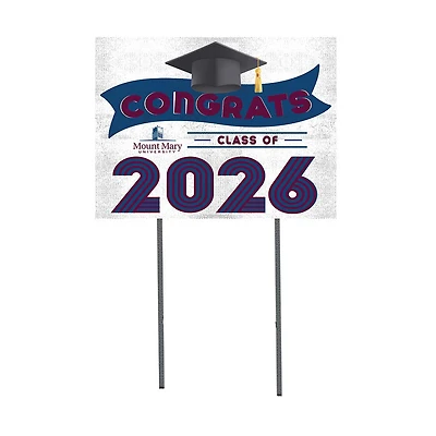 Mount Mary Blue Angels 18" x 24" 2026 Grad Yard Sign with Stakes
