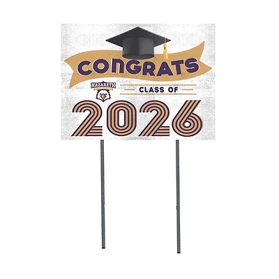 Nazareth University Golden Flyers 18" x 24" 2026 Grad Yard Sign with Stakes