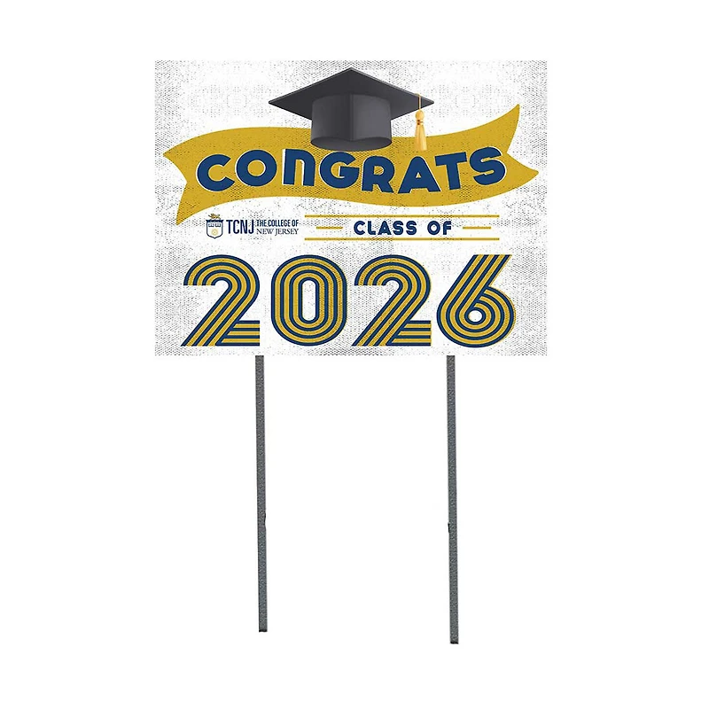 College of New Jersey Lions 18" x 24" 2026 Grad Yard Sign with Stakes