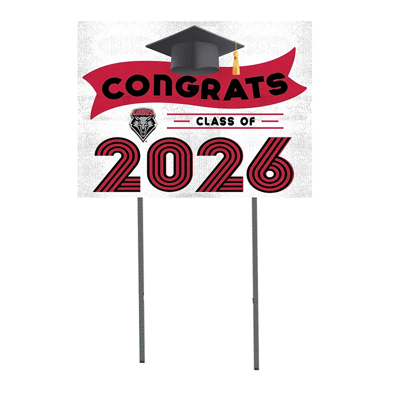 New Mexico Lobos 18" x 24" 2026 Grad Yard Sign with Stakes