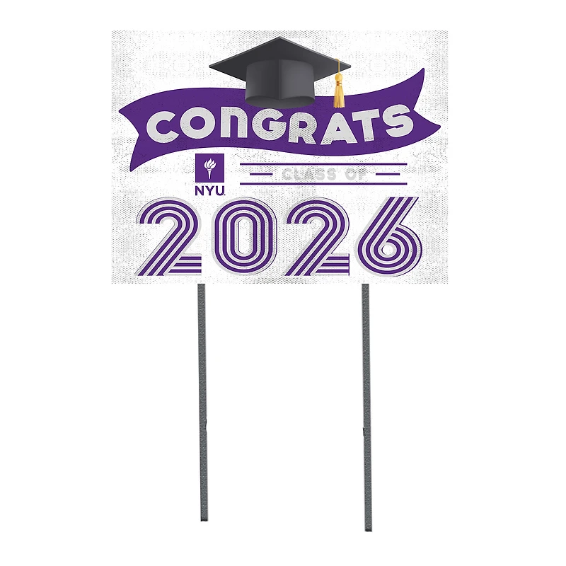 NYU Violets 18" x 24" 2026 Grad Yard Sign with Stakes