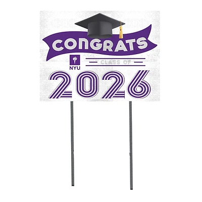 NYU Violets 18" x 24" 2026 Grad Yard Sign with Stakes