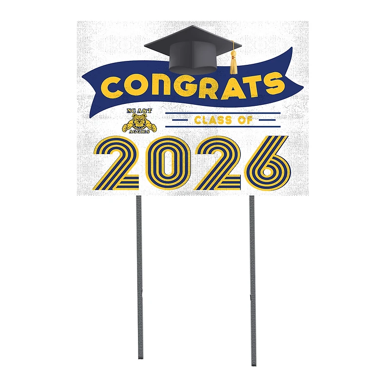 North Carolina A&T Aggies 18" x 24" 2026 Grad Yard Sign with Stakes